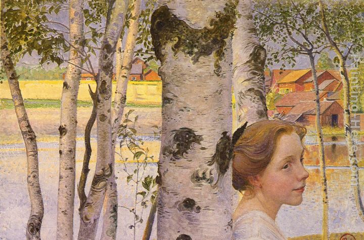 Lisbeth At The Birch painting - Carl Larsson Lisbeth At The Birch art painting